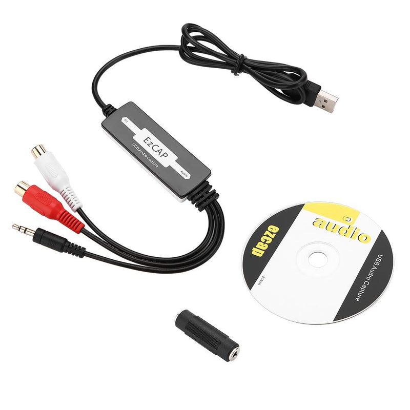 [AUSTRALIA] - USB Audio Capture Recorder Card Converts Turntable LP/Cassette Tape Audio to MP3/WAV Digital Music Converter Adapter, Support/Vista/7/8/8.1/10 and 