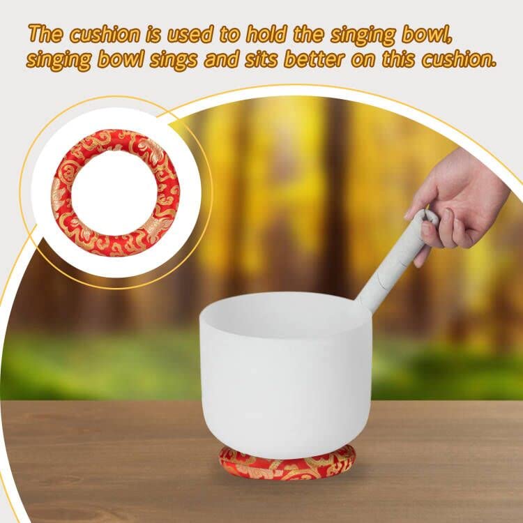 Seven pcs Cloth O-ring Playing 6-12" 8-14" Crystal Singing Bowl (6-12inch) 6-12inch