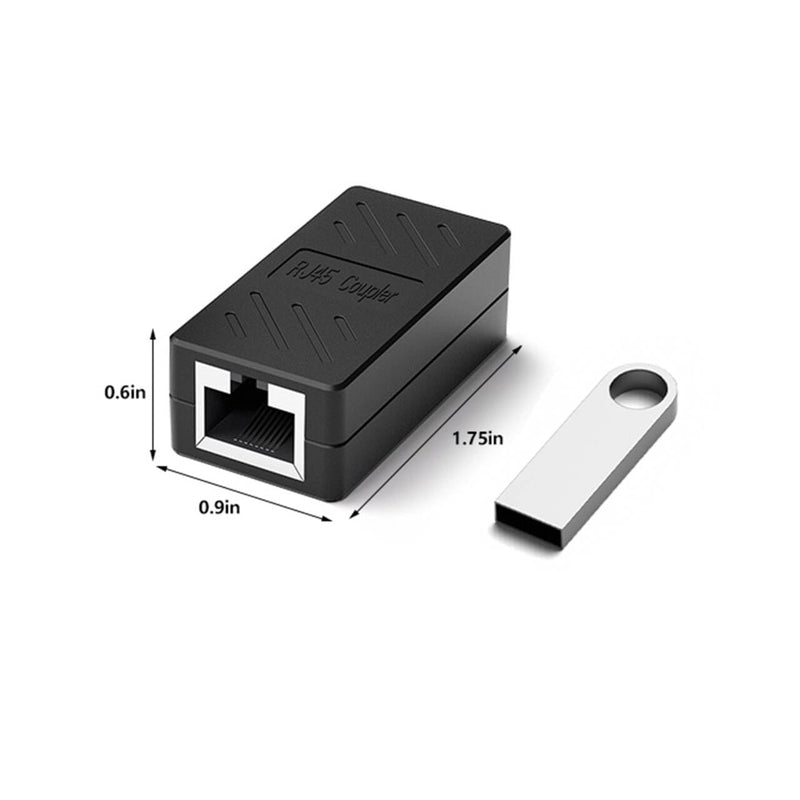 Dingsun RJ45 Coupler, Ethernet Extender Female to Female Ethernet Coupler for Cat7/ Cat6/ Cat5/ Cat5e(50Pack, Black) 50Pack