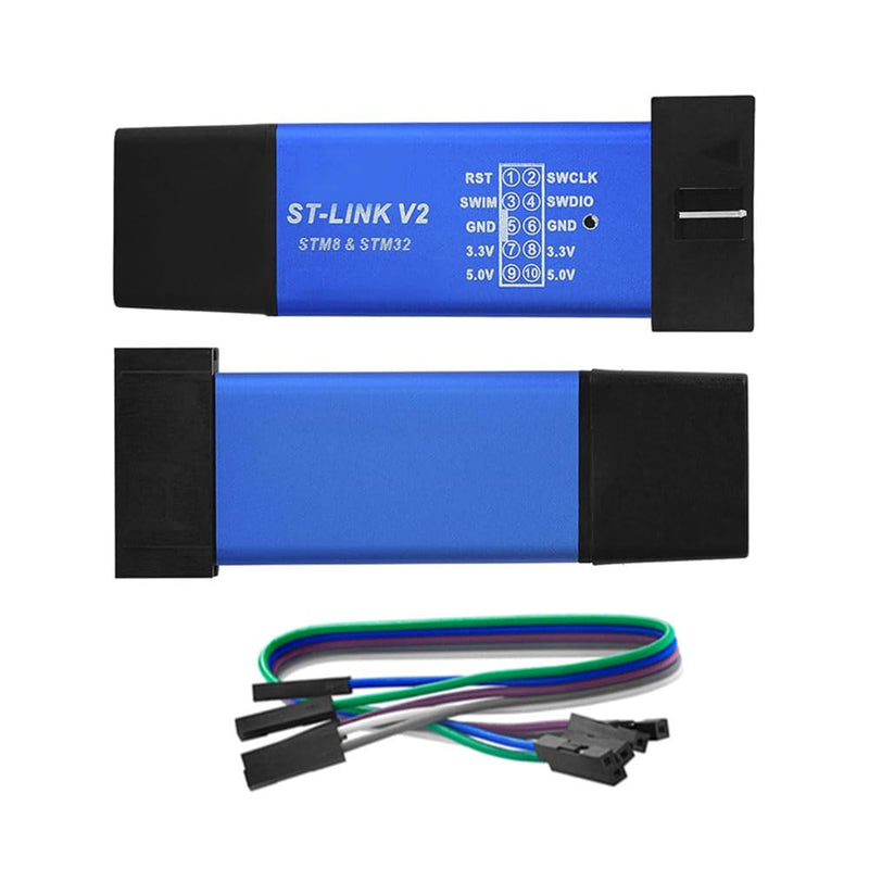 [AUSTRALIA] - 3pcs ST-Link V2 Programming Device Emulator Downloader (Random Color) with Wires for STM8 and STM32, Aluminum Housing Compatible with Arduino, Mini Debugger and Programming Emulator 