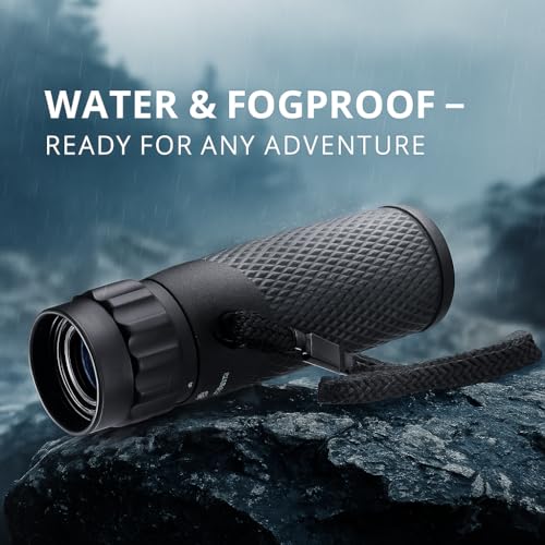 Barska Blackhawk Waterproof Monocular – Compact, Fogproof, Multi-Coated Optics, Slip-Resistant Grip for Birding, Hiking, Sports, Concerts & Outdoor Use 10x25