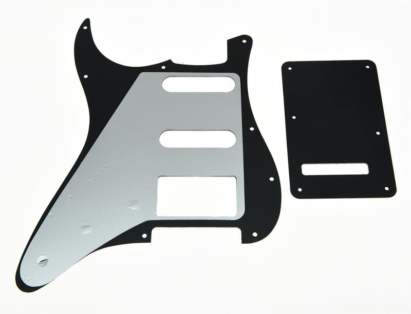 [AUSTRALIA] - KAISH 11 Hole ST/Strat Style Pickguard HSS Pick Guard with ST Back Plate Tremolo Trem Cover for USA/Mexico Stratocaster/Strat Black 3 Ply Black 3 Ply (BWB) 