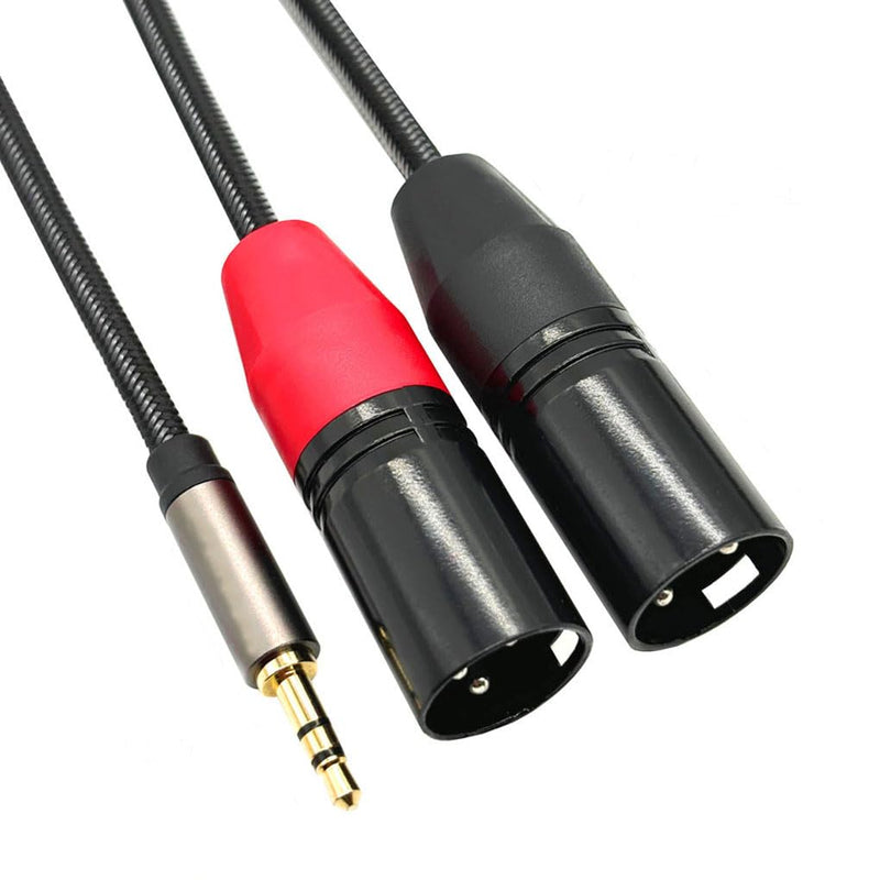 1/4 TRS to Dual XLR Male Y-Splitter Stereo Breakout Cable 1/4 inch(6.35mm) to 2 XLR Patch Cable - 3.3 FT/1m