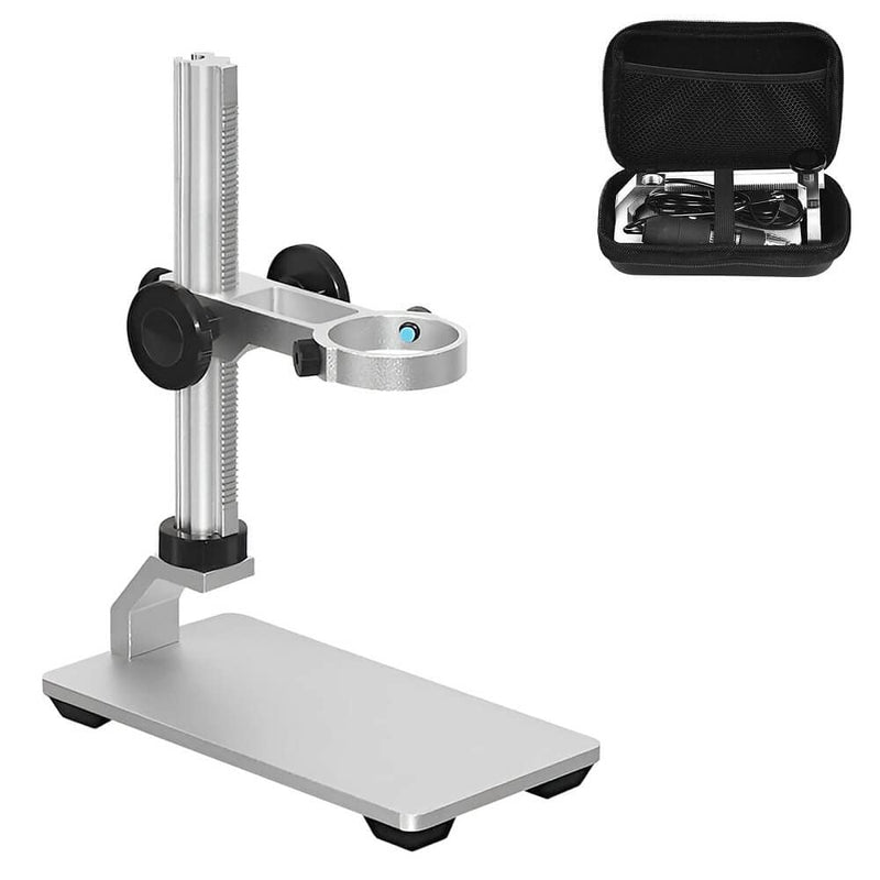 Ninyoon Universal Microscope Stand Pro, Stable Professional Aluminum Alloy Scope Base Holder Support Bracket for Max Diameter 1.4" USB Digital Wireless WiFi Microscope Endoscope Magnifier Camera Silver