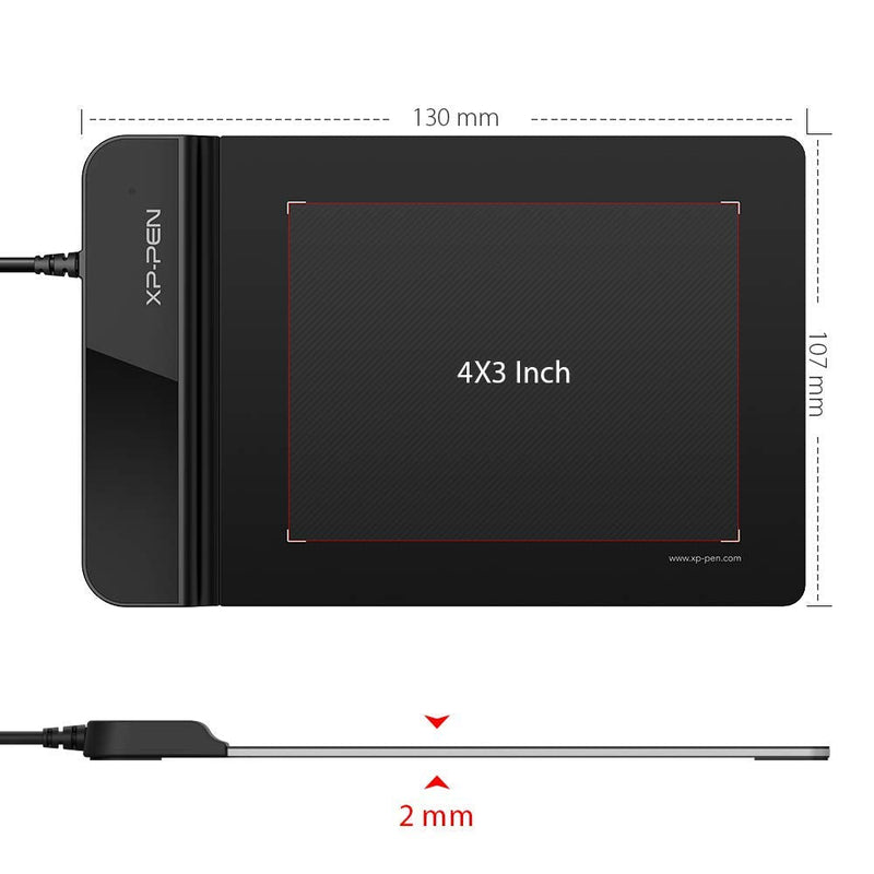 Drawing Tablet-XP-Pen G430S OSU Tablet Graphic Drawing Tablet with 8192 Levels Pressure 4 x 3 inch Ultrathin Tablet & 2-Fingers Glove (Size L) & PN01 Battery-Free Passive Stylus