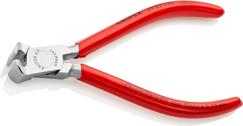 Knipex 69 03 130 End Cutting Nipper for mechanics chrome plated plastic coated 130 mm Chrome-plated