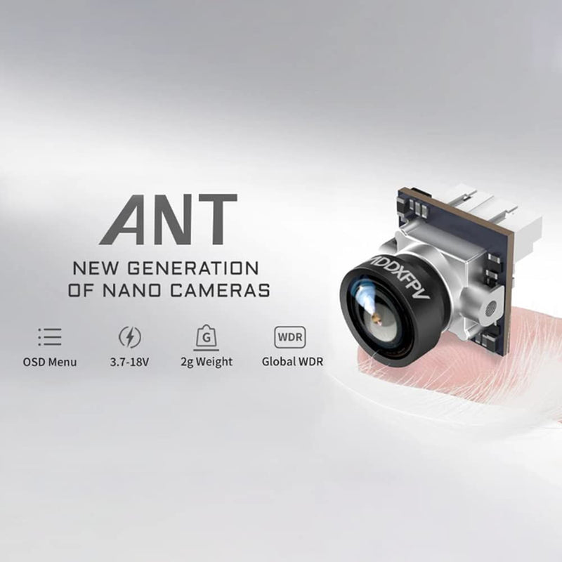 Caddx Ant FPV Camera 1200TVL Global WDR OSD 1.8mm Ultra Light Nano FPV Camera 16:9 NTSC PAL for RC FPV Cinewhoop Tinywhoop Drone Silver 16:9