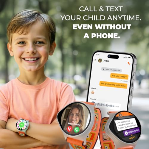 Kids Smart Watch with GPS Tracker Up to 24H Battery Work, SOS, & Parental Controls Smartwatch, Kid Phone Call and Text, Boys & Girls, 4G Smart Watch for Kids Requires Data Plan - First Month Free Watch+1M Included
