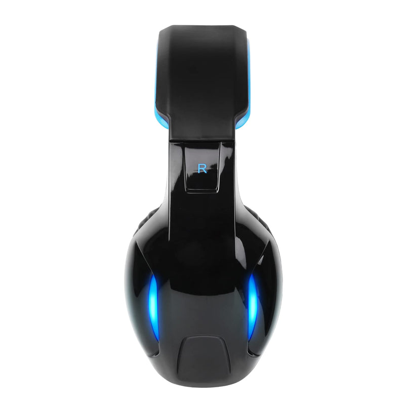 SADES Newest SA902 7.1 Channel Virtual Surround Sound USB Gaming Headset Over-ear Headphones with Noise Isolating Mic LED Light for PC Mac Computer Gamers(Black Blue) SA902Black