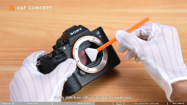 K&F CONCEPT Professional Lens Cleaning Kit for DSLR & Mirrorless Cameras with APS-C/Full-Frame Sensor Cleaning Swabs/Lens Cleaner/Gloves/Camera Blower/Lens Pen Brush/Microfiber Cloths/Carrying Case