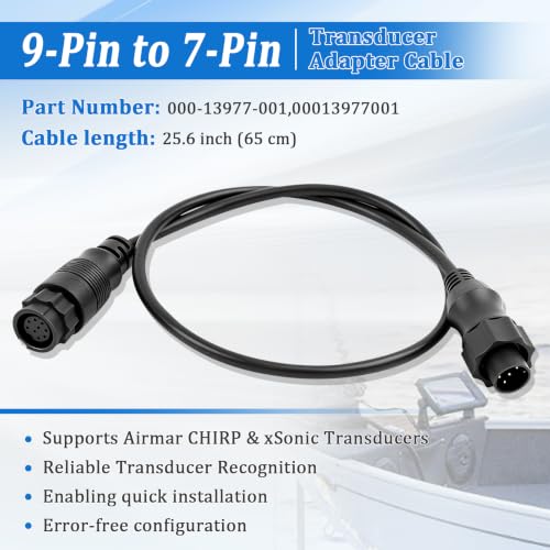 000-13977-001 Transducer Adapter Cable 9-Pin Black to 7-Pin Blue