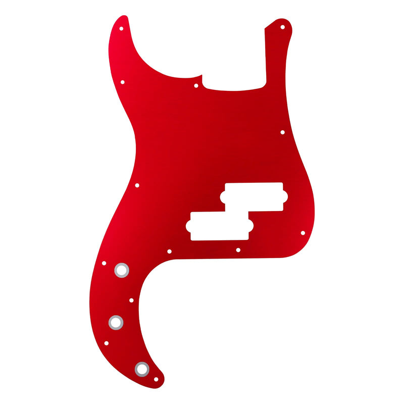 [AUSTRALIA] - Banworks CNC Processed Aluminum Precision Bass Pickguard 1.5mm-Thick 1 Ply 13-Hole Straight Edge P Bass PB Scratch Plate for USA/Mexican Modern Style Fender Ultra Precision Bass JT/HB-10 Red Aluminum Red 