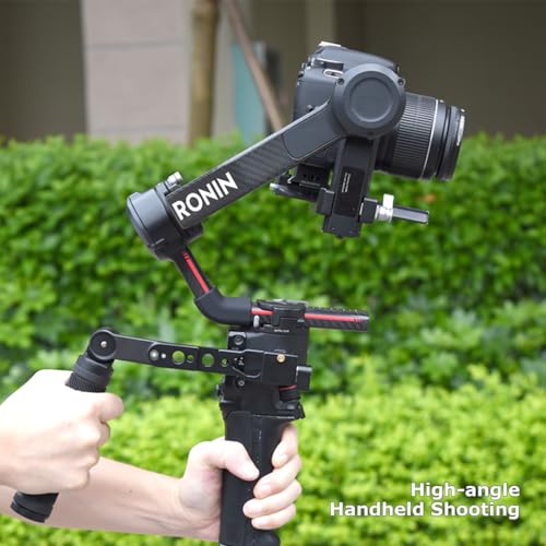 360° Adjustable Handgrip Handle with NATO Clamp for DJI RS3 Pro/RS3 Mini/RS3/RS2/RSC2, Gimbal Sling Grip with Coldshoe 1/4" Holes Extension Mount