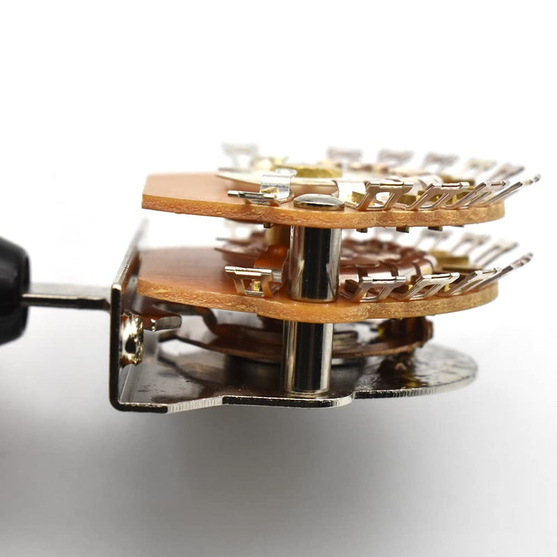 Guitar 5 Way 24 Keys Super Toggle Switch Pickup Selector Super 4-Pole Double Wafer for Strat/Tele Guitars with Black/Ivory/White Tip