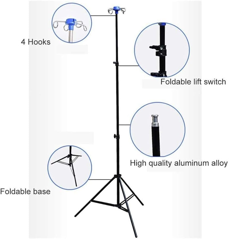 Jokerzi Foldable Household Infusion Stand, Portable and Mobile Medical Bottle Infusion Stand