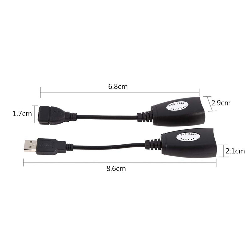 Richer-R USB to RJ45 Adapter,USB 2.0 to RJ45 Ethernet Extension Extender Network Adapter Cable Wired LAN Ideal for Use with USB Cameras, Printers, Web Cameras, Keyboard, Mouse Extensions