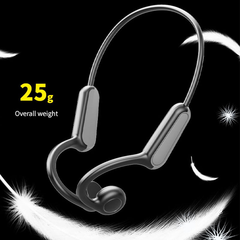 AYI True Bone Conduction Bluetooth Headphones Open Ear Headset Painless Wear Stereo Earphone 11H Playtime Lightweight Stable & Comfortable Sports Headphone for Driving Bicycling Running Skiing-White B8 White