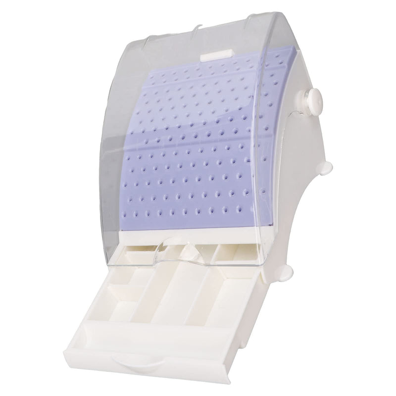 Dental Bur Block 142 Holes Bur Box Bur Holder, Annhua Dental Bur Organiser Plastic with Lid Case for Needle, Bur, File