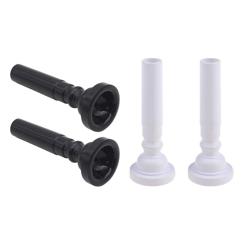 [AUSTRALIA] - 2Pcs Food Grade Plastic Trumpet Mouthpiece for Beginner Musical Trumpet Mouthpiece Replacements Shaped Trumpet Black 