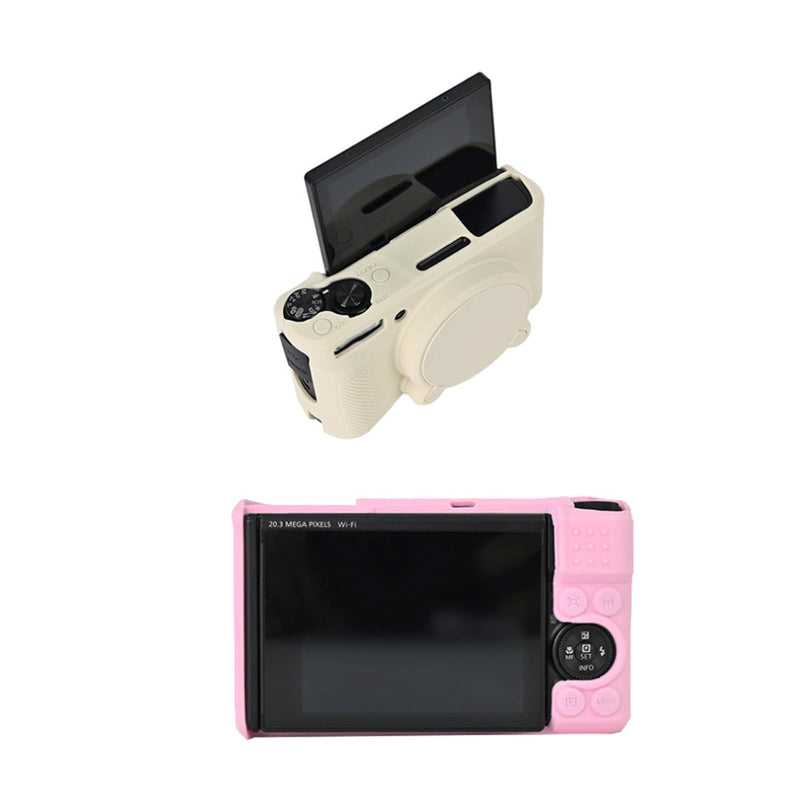 SX740 Silicone Camera Case Rubber Cover for Canon PowerShot SX740 SX730 HS Cameras Accessories Body Skin with Hand Neck Strap Lanyard Black