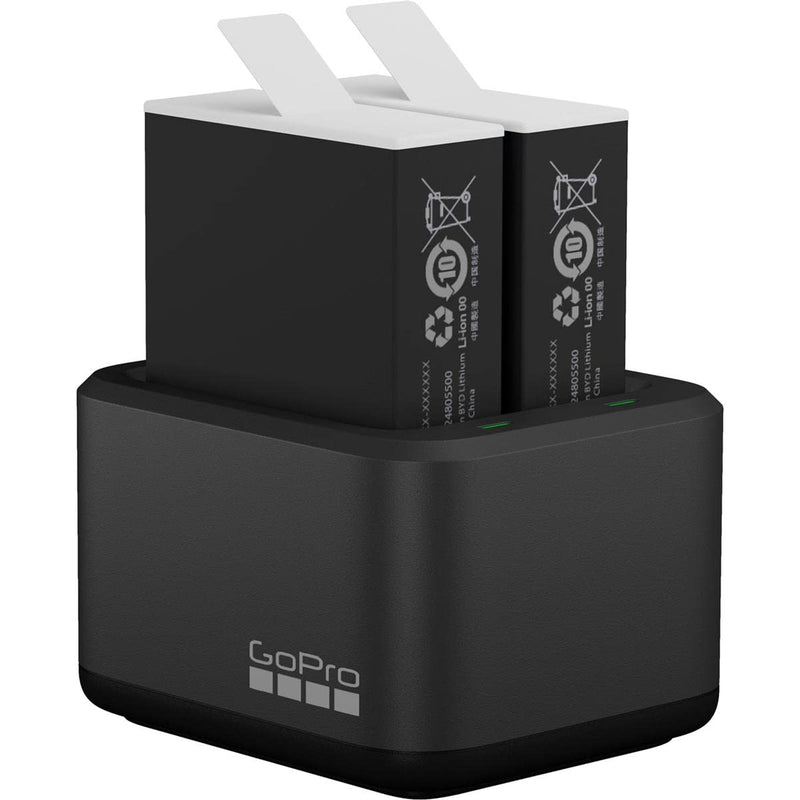 GoPro Dual Battery Charger + 2 Enduro Batteries (HERO11 Black/HERO10 Black/HERO9 Black) - Official GoPro Accessory