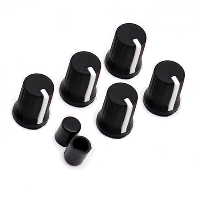 5pcs Universal EQ Rotary Knob Replacement Equalizer Potentiometer Fader Knobs Push Rod Cap for DJ Controller Mixer Console Pioneer DJM、DDJ、XDJ, Denon Numark AKAI RANE VESTAX (Black Hats) EQ knobs-5pcs black