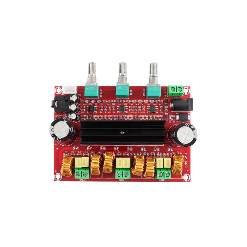 TPA3116D2 Amplifier Board HW-302 2x50W+100W 2.1 Channel Digital Power Audio Amplifier Board Speaker Stereo AMP Module Adjustment Power Amplifier DC 12-24V