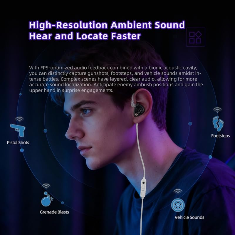 KZ Phantom Gaming Earbuds Hi-Fi Metal IEMs, Earphones, in-Ear Headphones with Large Dynamic Driver, Sound Effect Adjustment, Detachable and Replaceable Silver-Plated Cable (Black, with Microphone) Black