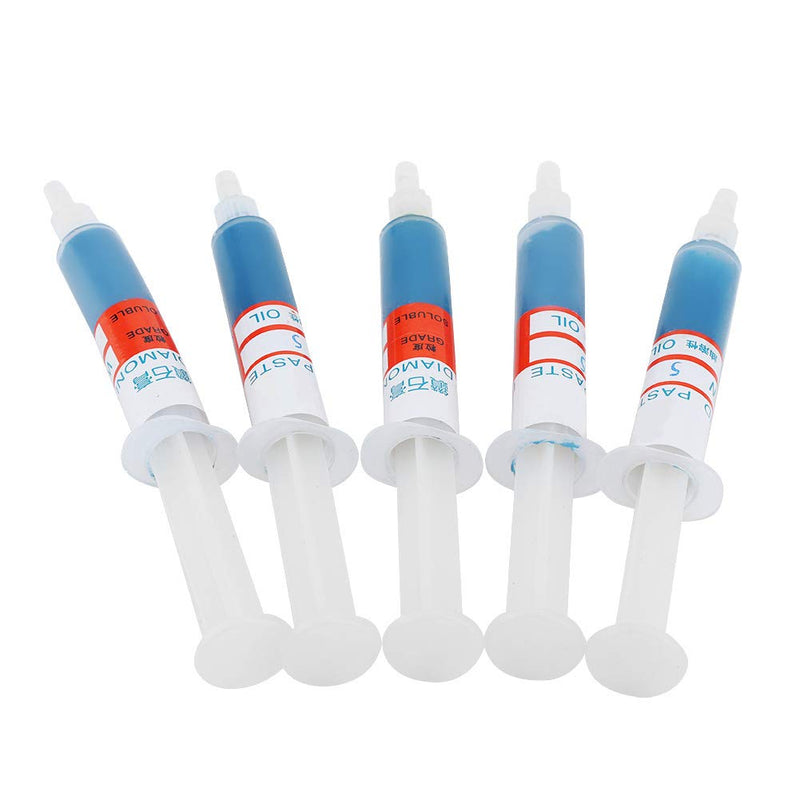 Akozon Diamond Grinding Paste 5 Pieces/Set Diamond Lapping Paste Polishing Paste Diamond Grinding Lapping Compound Compound Syringes (W5#2000)