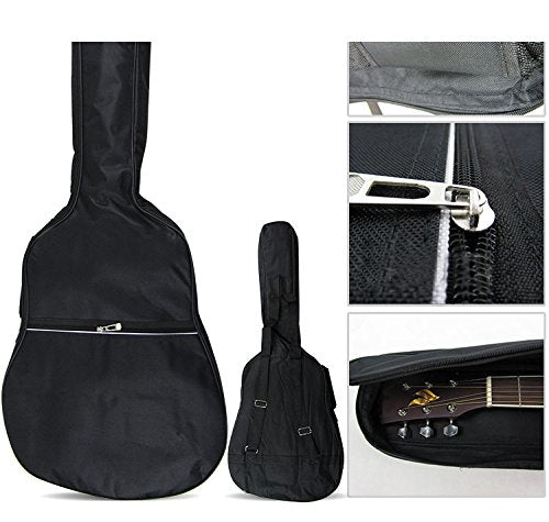 [AUSTRALIA] - HOT SEAL 5MM Sponge Waterproof Durable Colorful Conventional Guitar Case Bag with Storage (For 40&41 Inch, Black) For 40&41 Inch 