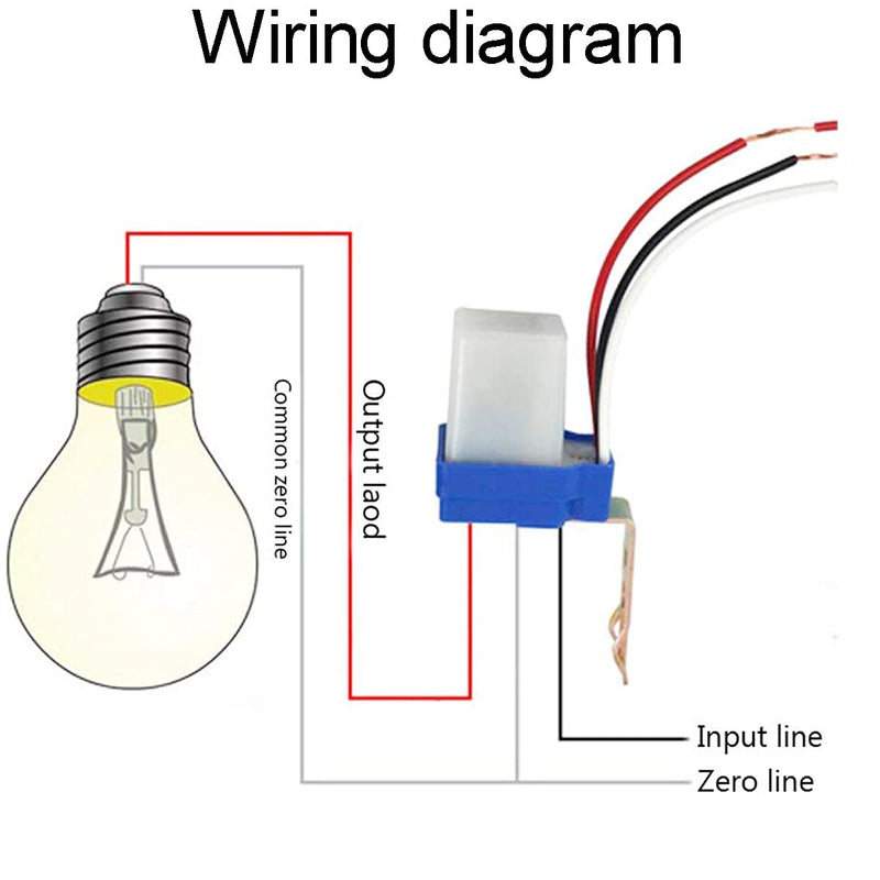 Youmile Twilight Switch AC DC 12V 10A Auto On Off Photocell Light Switch Light Sensor Switch Twilight Sensor Night Light Sensor Photo Switch Light Sensor Switch with Cable Cap Pack of 2