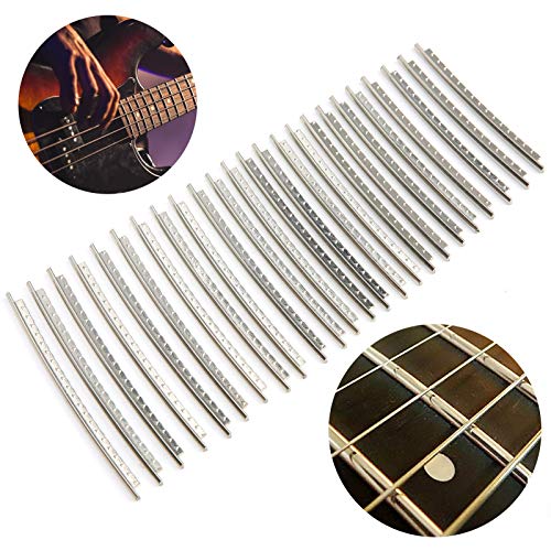 HURRISE Guitar Fret Wires 2.7mm 24 Frets Stainless Steel Fretwire Compatible with Electric Guitar Bass Guitar Fingerboard Replacement