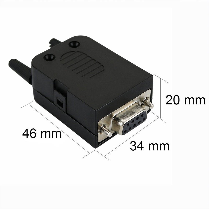 Avanexpress DB9 Connector to Wiring Terminal RS232 Serial Port Breakout Board Solder-Free, Female with Case (2 Pack)