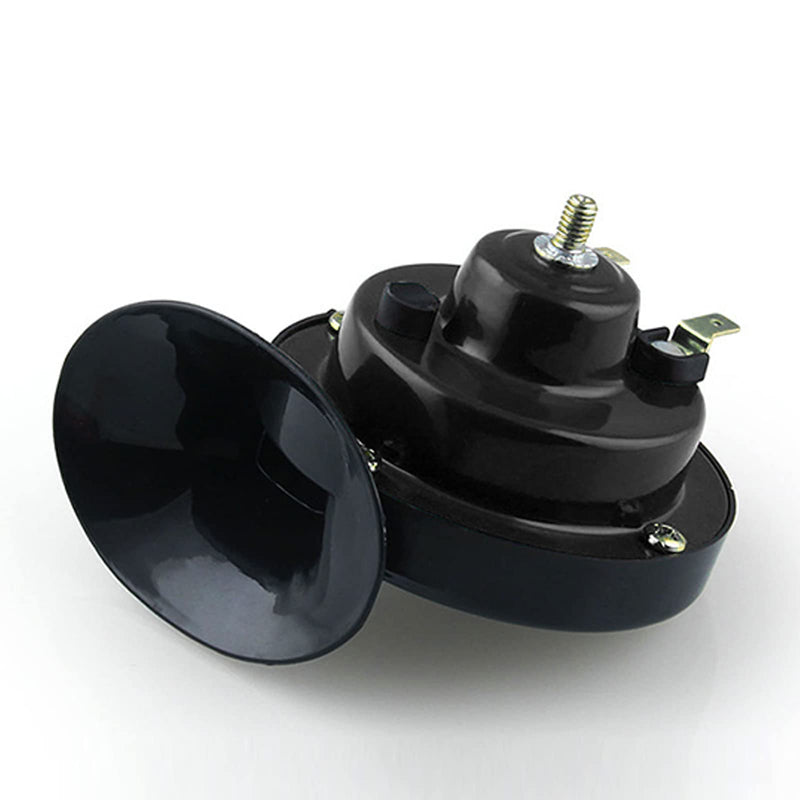2 Pack 300DB Super Loud Train Horn, 12V Security Alarm Speaker, Car Waterproof Air Electric Snail Double Horn Replacement Kit, Fits for Most Cars Motorcycle, Truck, Bike (Black) 2 PCS Black