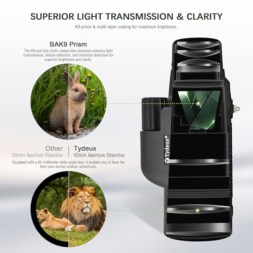 K9 Prism 8x42 Waterproof Monocular Telescope - Bundle with - Smartphone Telescope Adapter Camera Mount