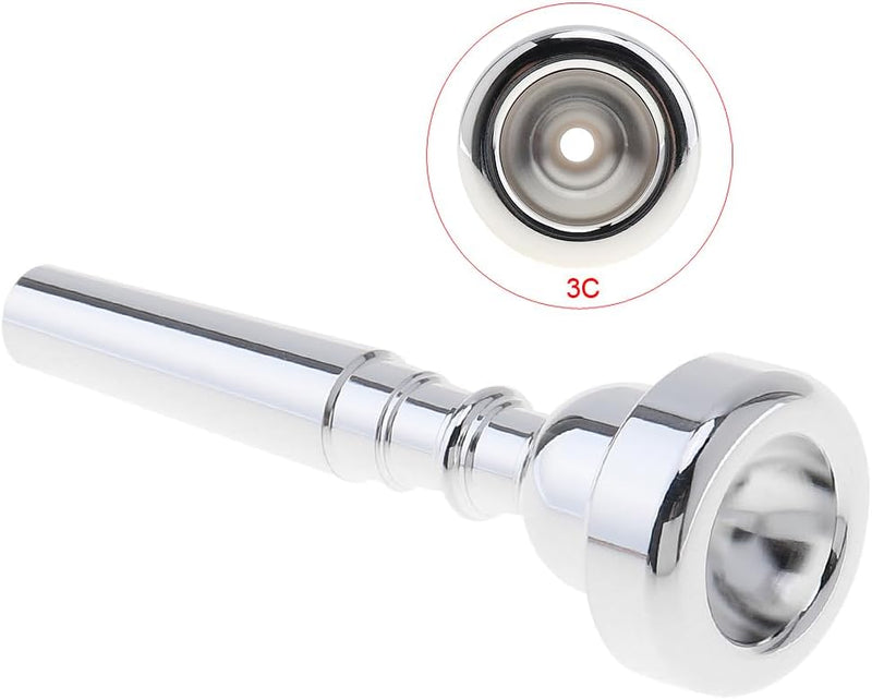 [AUSTRALIA] - Bach Trumpet Mouthpiece 3C, New Silver Gold Plated Trumpet Mouthpiece 3C Size for Musical Instrument Accessory 