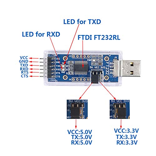 DSD TECH USB to TTL Serial Adapter with FTDI FT232RL Chip Compatible with Windows 10, 8, 7 and Mac OS X