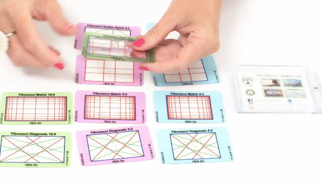 Fibonacci Directors Viewfinder Set, 4 Layouts, 12 Cards Set - Fiboancci Viewers
