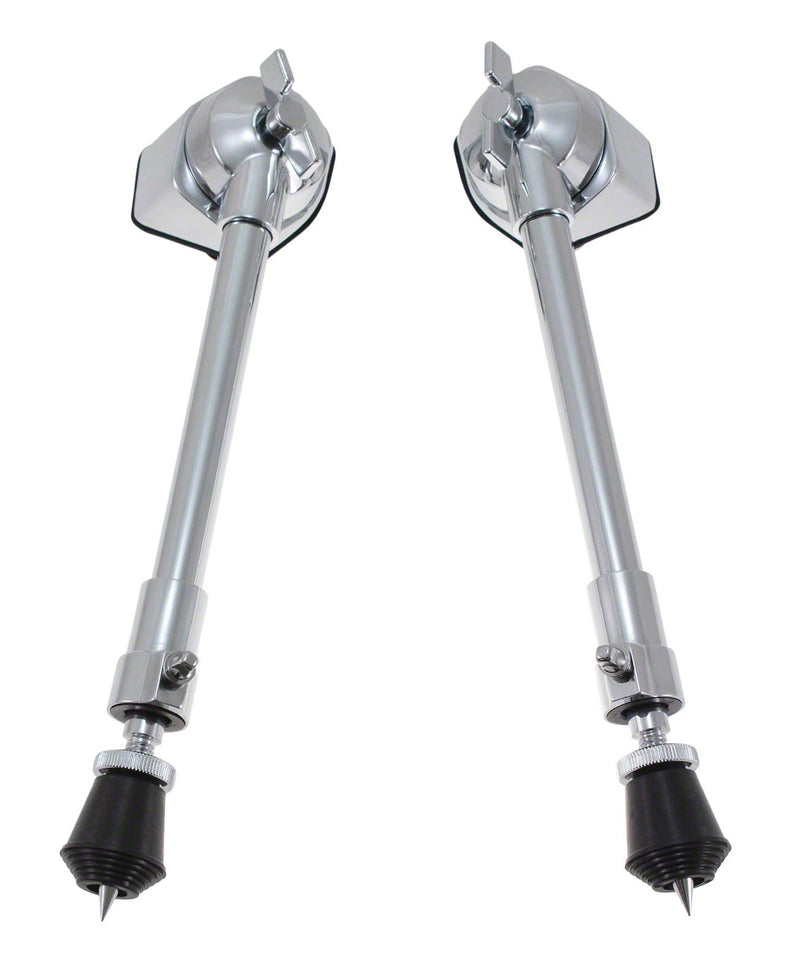 2 Packs Bass Drum Threaded Rubber Feet, Floor Tom Drum Leg Tips Rubber Feet with Lock Nut, 3/8" 16 Thread Fits for Most Spurs