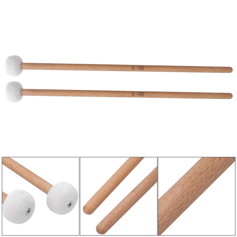 Bnineteenteam 2Pcs Timpani Mallet Timpani Stick Snare Drum Mallet with Felt Head for Marching Band Snare Drum