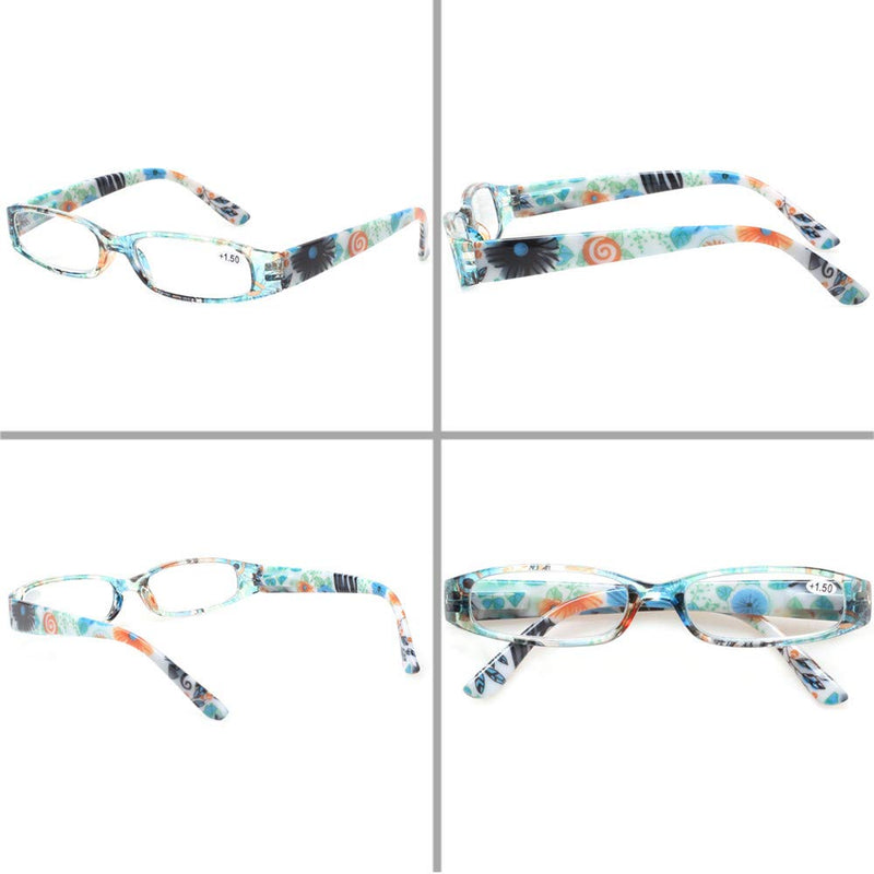 Kerecsen Women's Reading Glasses 4 Pairs Ladies Fashion Spring Hinge Readers 4 Pack Mix 2.0 x