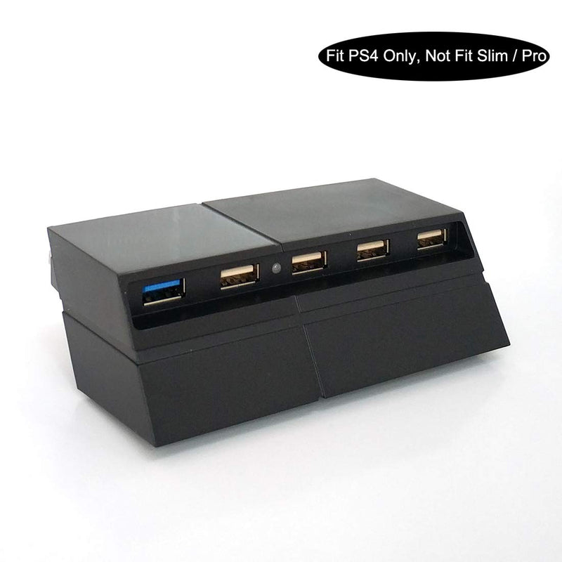 Bealuffe USB Hub PS4 USB Extender Expander Extra USB Ports for PS4 Sony Playstation PS4 USB Splitter USB Extension (Only Fit PS4 Edition, Not Fit PS4 Slim or Pro)