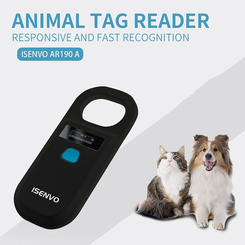 [AUSTRALIA] - Pet Microchip Scanner Rechargeable RFID EMID Micro Chip Reader Scanner 134.2kHz 125kHz 15 Digits Pet Chip ID Scanner for Animal/Pets/Pigs/Dogs/Cats (190A) 
