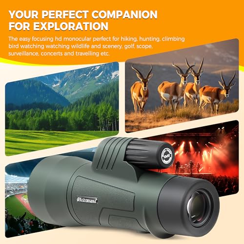 Astromania Monocular Telescope 10x50 BAK4 High Powered Monoculars for Adult