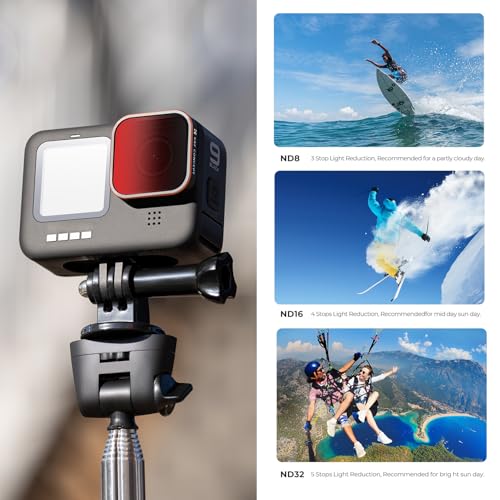 K&F CONCEPT 4 Pack ND CPL Filter Set for GoPro Hero 13/12/11/10/9 ND8 ND16 ND32 CPL