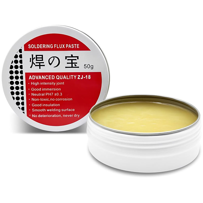 DAZISEN 50 g Solder Paste - Solder Flux Tin Paste, Solder Wick, Flux Solder Paste No Clean Formulation, Solder Flux Paste for Mechanics, Metal, Tin, PC Cards, Components (Net Weight 50 g)