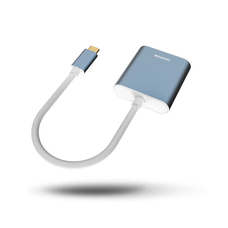 USB Type C(Thunderbolt 3) to DVI Adapter, Benfei USB 3.1 (USB-C) to DVI-D Adapter Male to Female Converter Compatible for Apple New MacBook [2015 ,2016,2017]