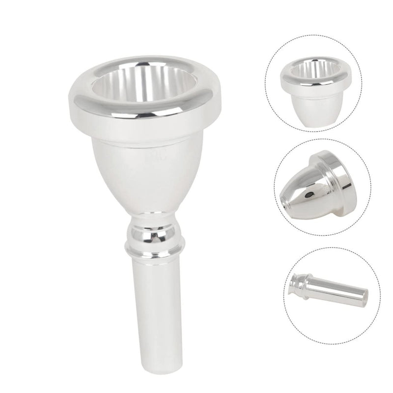 Tuba Mouthpieces Brass Saxophone Accessories Music Player Trumpet Accessories Plated Tuba Musical Replacement Tuba Part Replacement 18c 4.7X4.7X10CM Silver