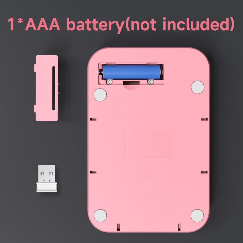 [AUSTRALIA] - MOFII Wireless Number Pads - Pink Numeric Keypad 18 Keys USB 2.4G Round Keycap Colorful Extensions Keypads, Financial Accounting Portable Numpad 10 Key for Laptop/PC/Notebook/Surface Pro 