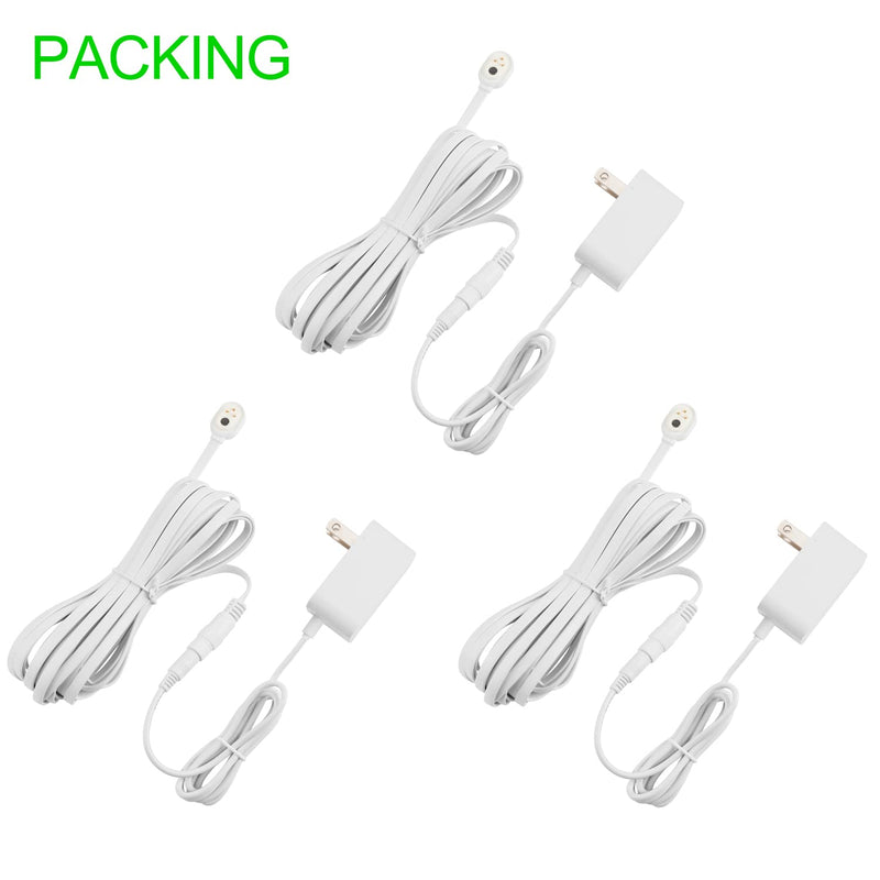 Uogw 3Pack 25FT Outdoor Magnetic Charging Cable for Arlo Pro 4/Arlo Ultra 2/Arlo Pro3/Arlo Ultra/Arlo Pro 5S 2K/Go 2 Camera,Power Adapter and Power Cable,Weatherproof Outdoor - (White) White